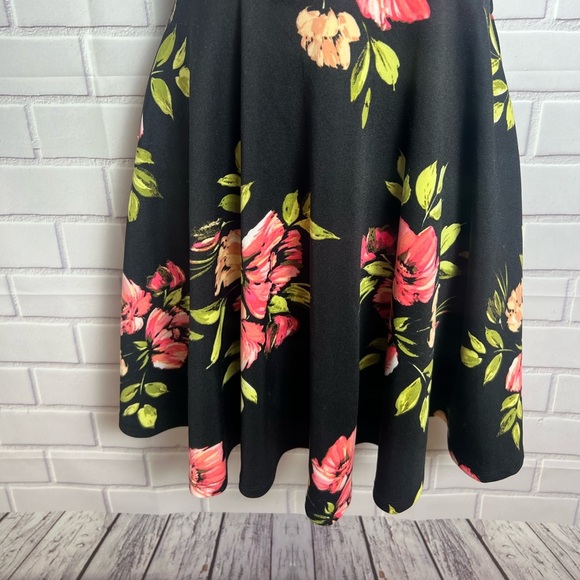 TRIXXI Black and Pink Fit and Flare Mini Dress with Bateau Neckline/size S - Picture 13 of 14